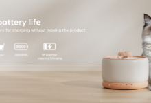 wopet wireless pet water fountain with 30-day battery life